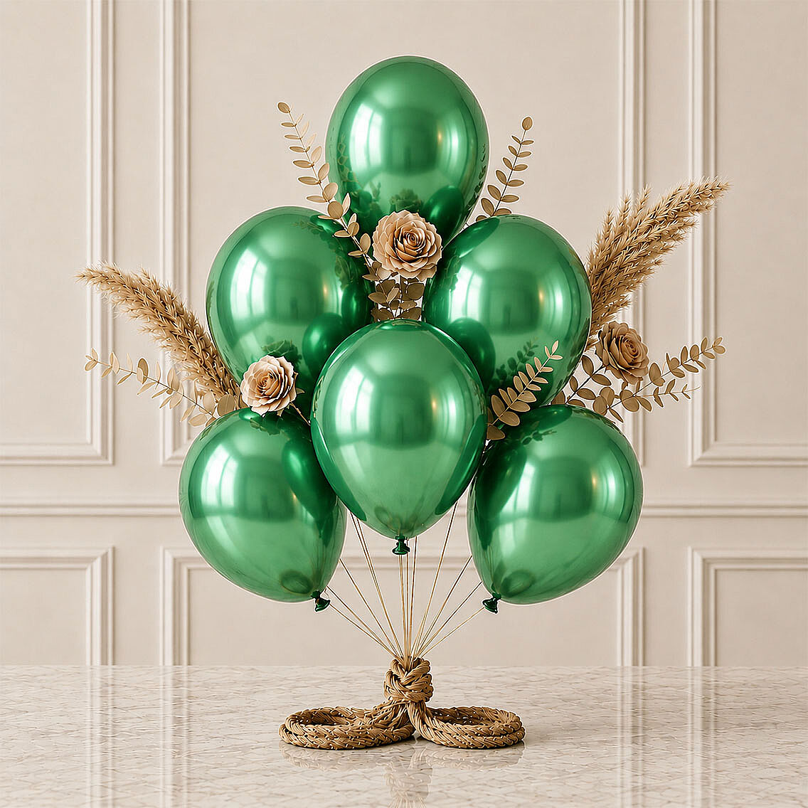 Yeşil Renk Lateks Metalik Balon (30 cm) - 6 Adet - 1