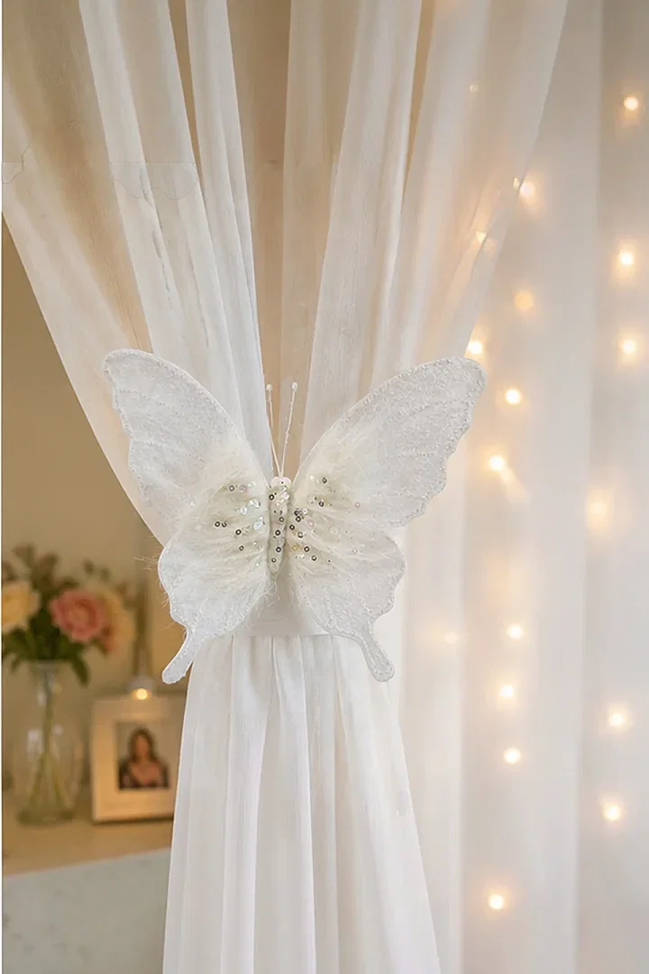 Yılbaşı Ağacı Süsü Beyaz Kelebek 20 cm - 3