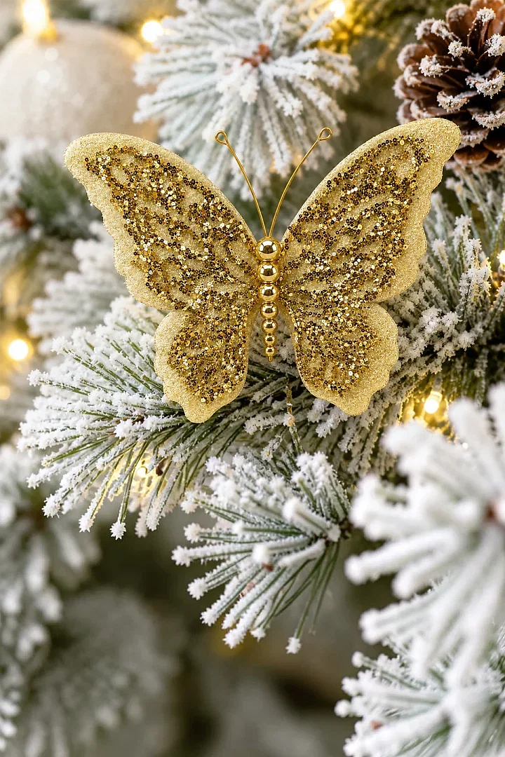 Yılbaşı Ağacı Süsü Gold Kelebek 20 cm - 3