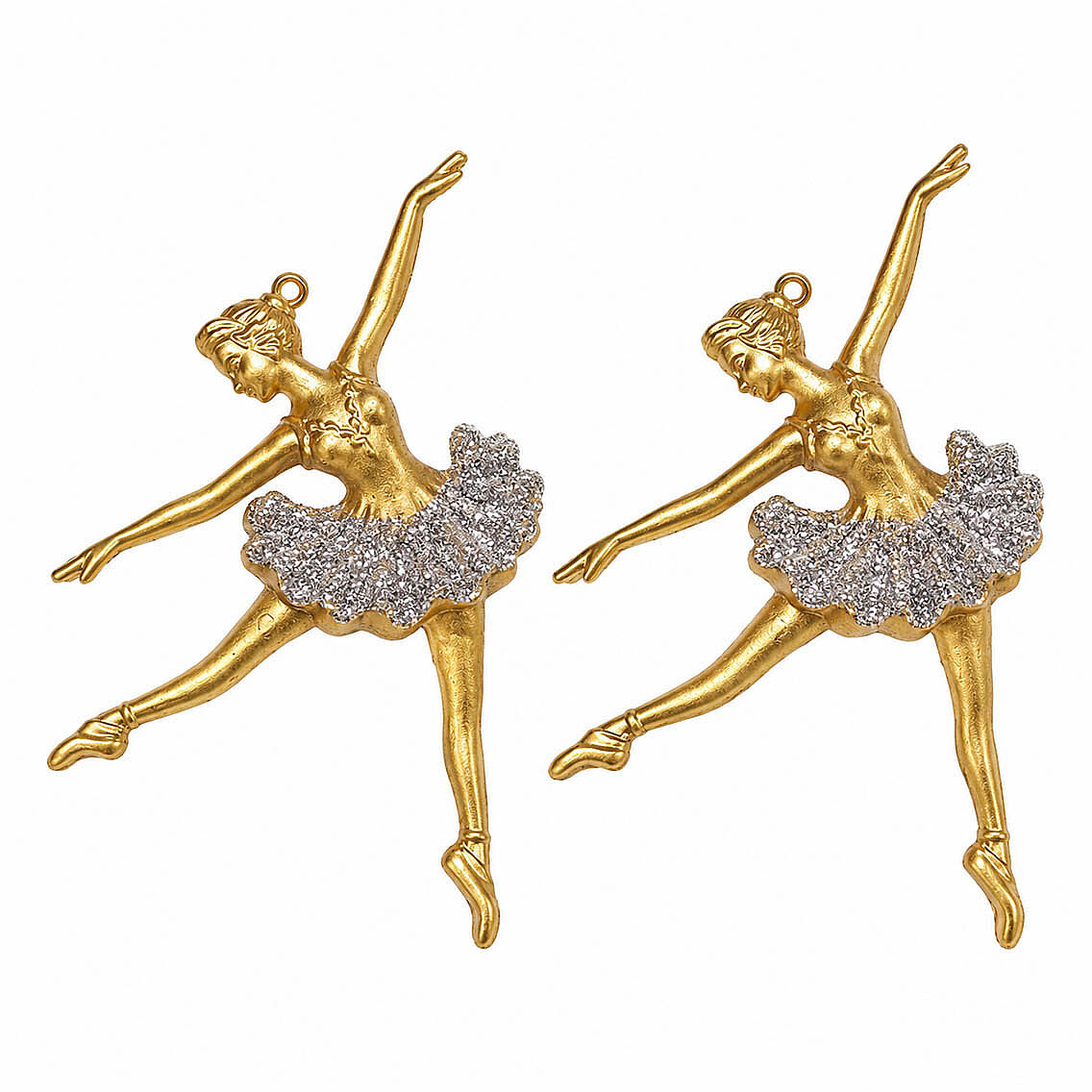 Yılbaşı Ağacı Süsü Gold Simli Balerin 2'li 14 cm - 2