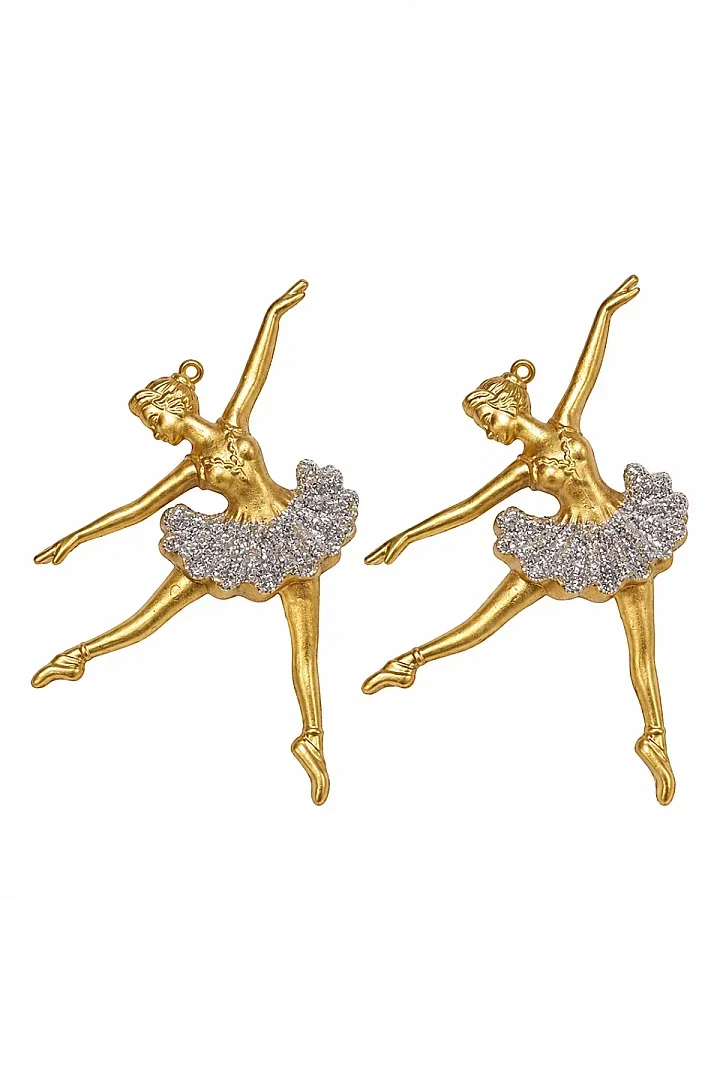 Yılbaşı Ağacı Süsü Gold Simli Balerin 2'li 14 cm - 4