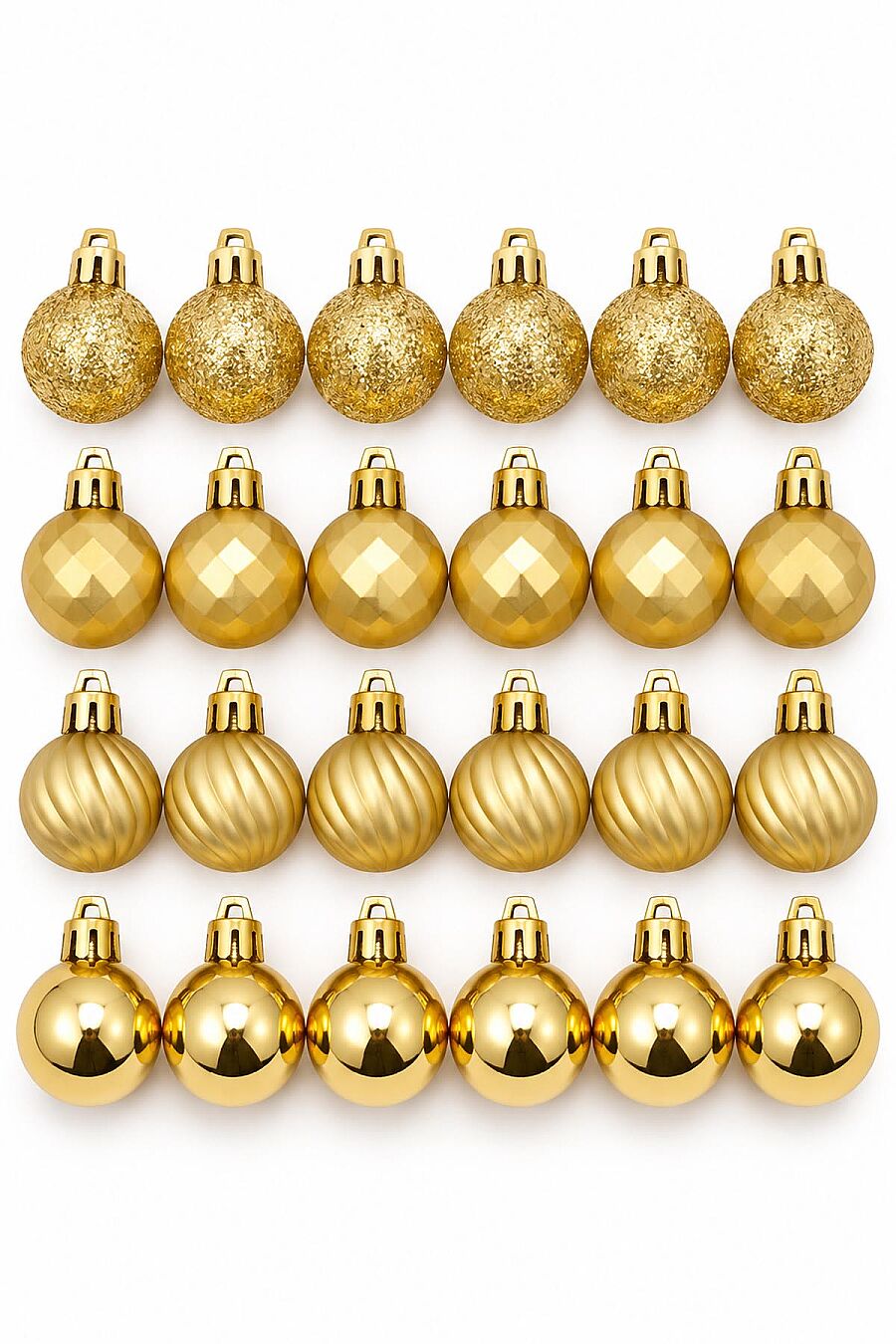 Yılbaşı Ağacı Süsü Karışık Desenli Gold Cici Top 3 cm 24'lü - 2