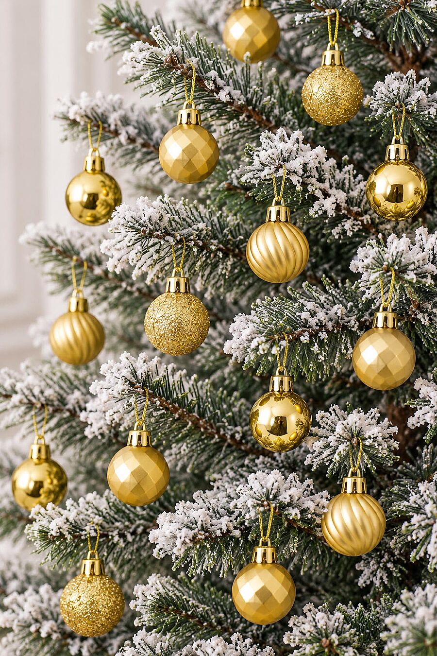 Yılbaşı Ağacı Süsü Karışık Desenli Gold Cici Top 3 cm 24'lü - 4