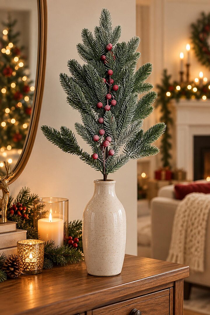 Yılbaşı Ağacı Süsü Karlı Kokinalı Çam Dalı 71 cm - 2
