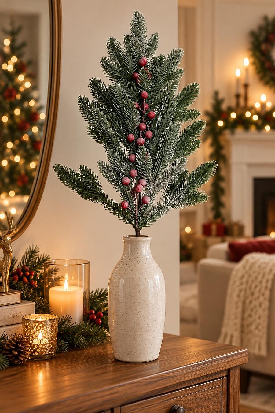 Yılbaşı Ağacı Süsü Karlı Kokinalı Çam Dalı 71 cm - 2