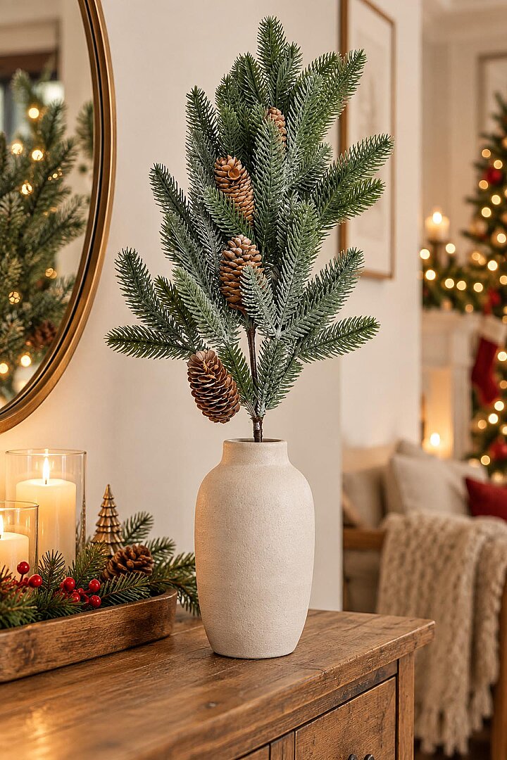 Yılbaşı Ağacı Süsü Kozalaklı Çam Dalı 71 cm - Beysüs (1)
