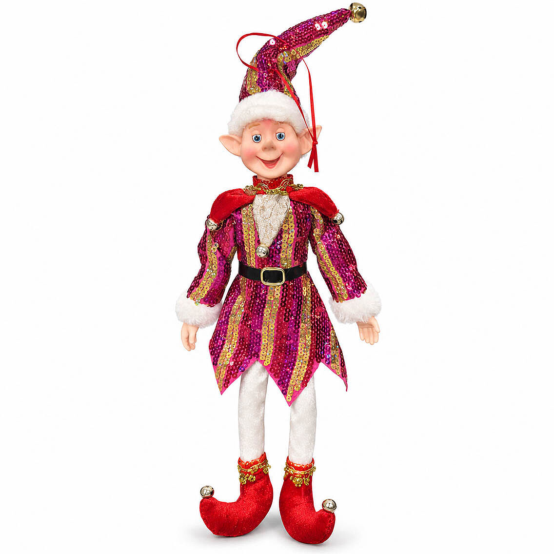 Yılbaşı Ağacı Süsü Mor Gold Elbiseli Elf 36 cm - 2