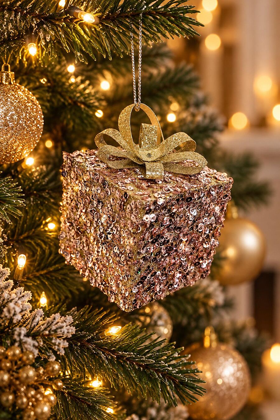 Yılbaşı Ağacı Süsü Rose Gold Hediye Kutusu 10 cm - 3