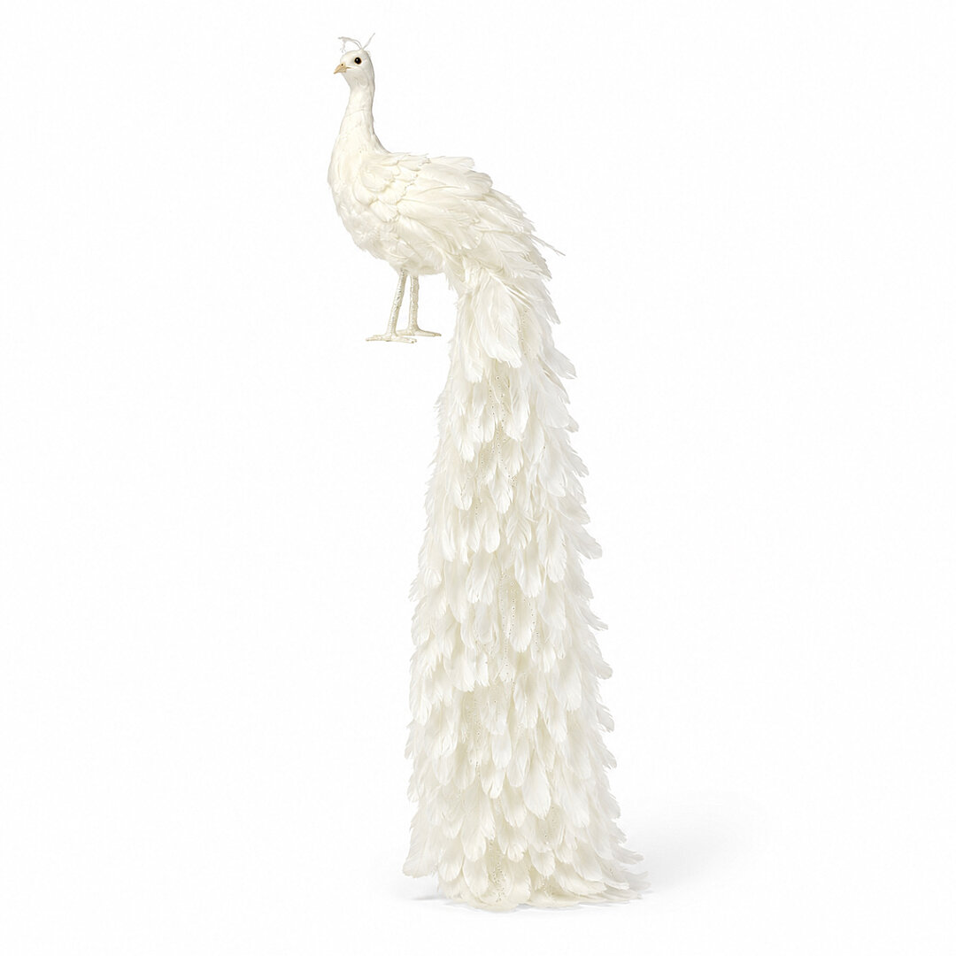 Yılbaşı Dekoru Beyaz Tavus Kuşu 150 cm - 5