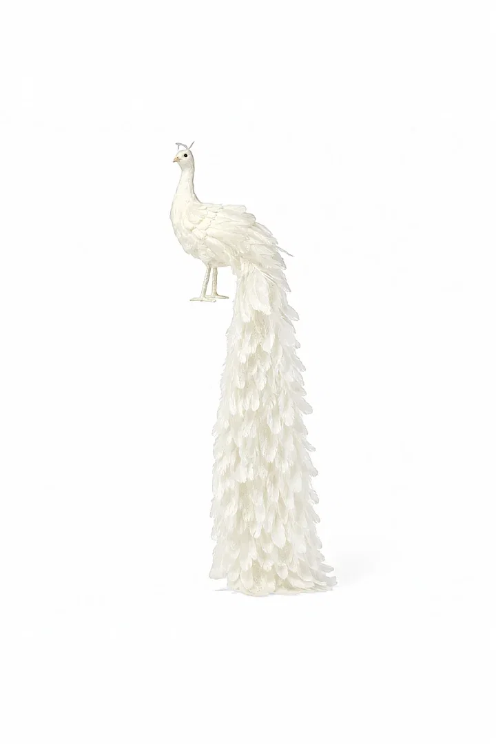 Yılbaşı Dekoru Beyaz Tavus Kuşu 150 cm - 7