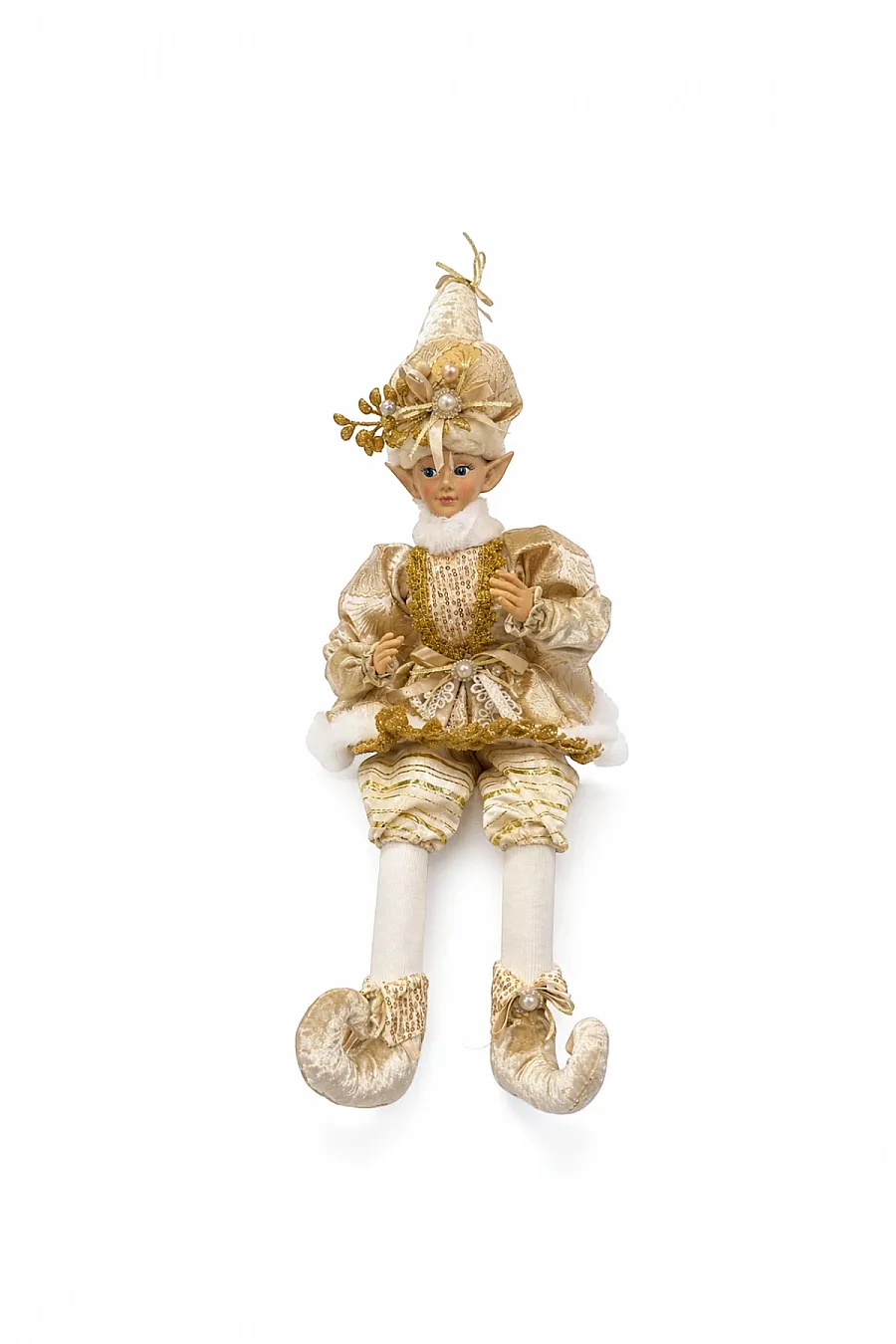 Yılbaşı Dekoru Gold Kıyafetli Oturan Elf - 4