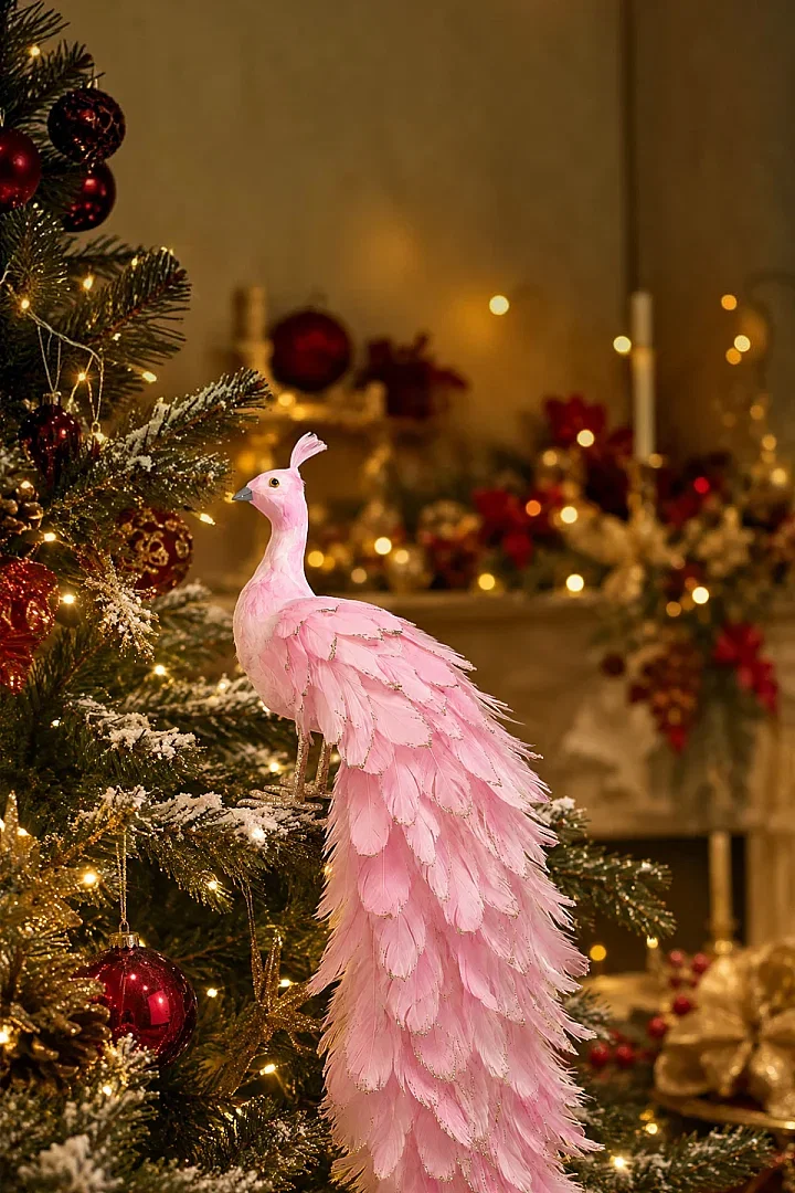 Yılbaşı Dekoru Pembe Tavus Kuşu 150 cm - Beysüs