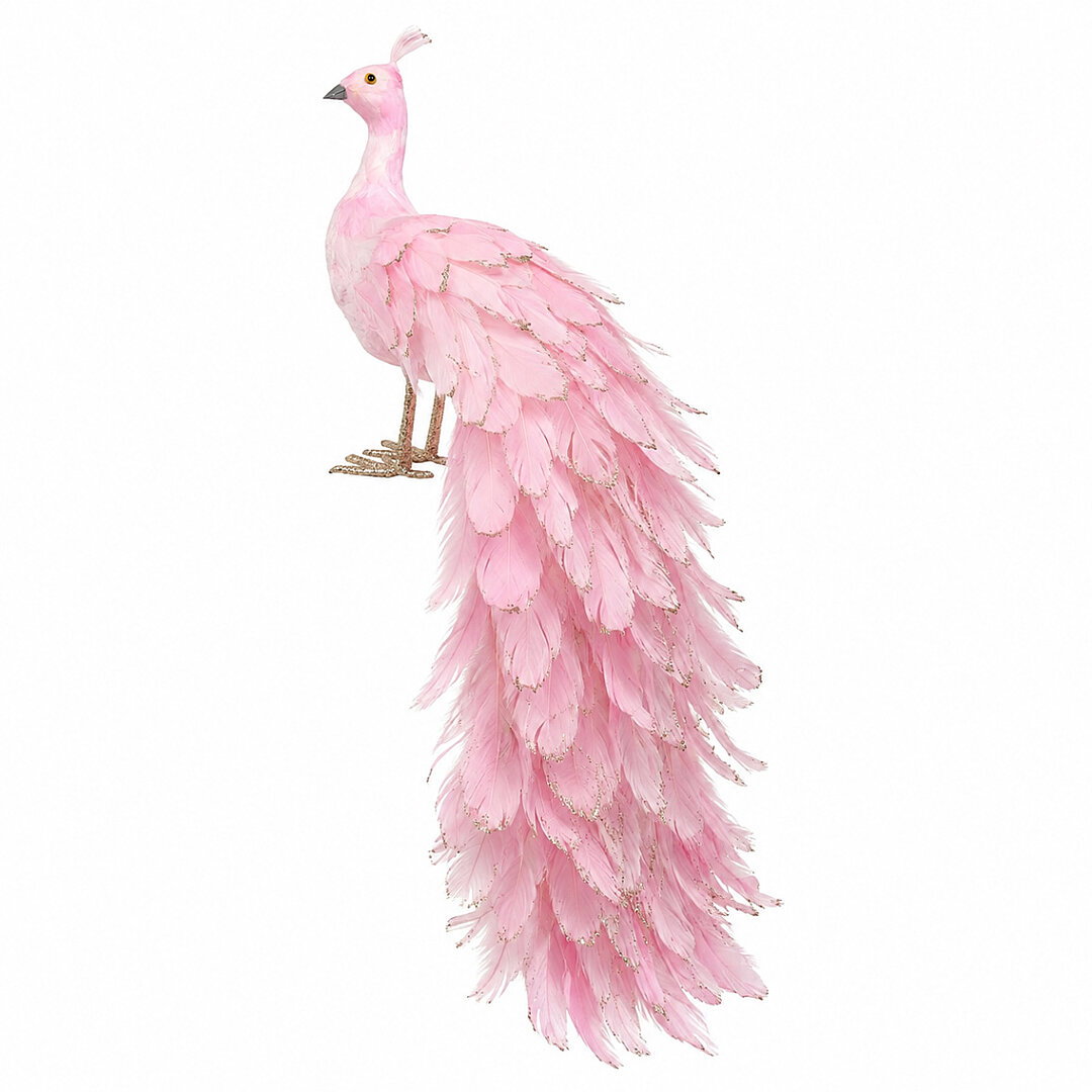 Yılbaşı Dekoru Pembe Tavus Kuşu 150 cm - 4