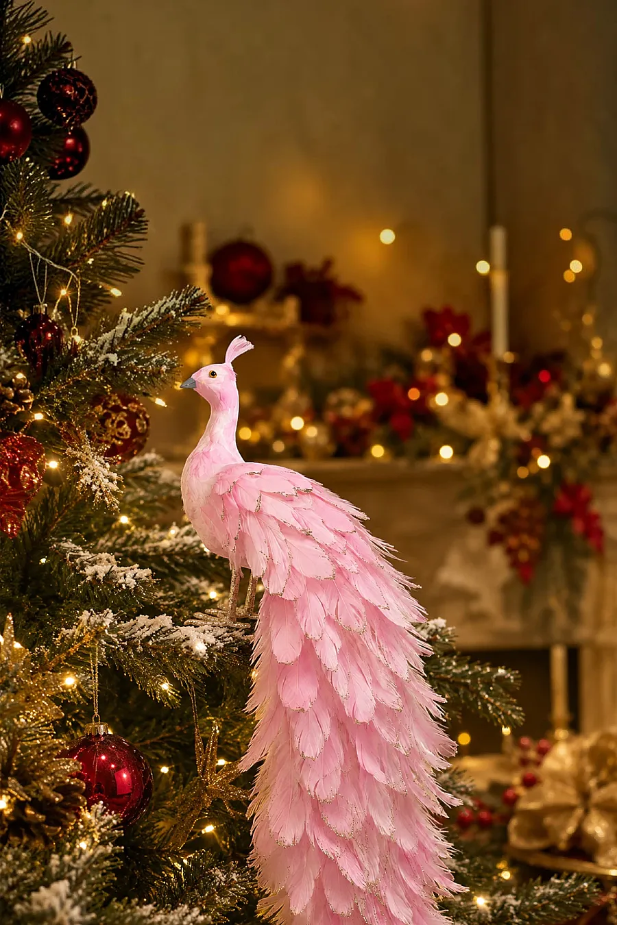 Yılbaşı Dekoru Pembe Tavus Kuşu 150 cm - 1