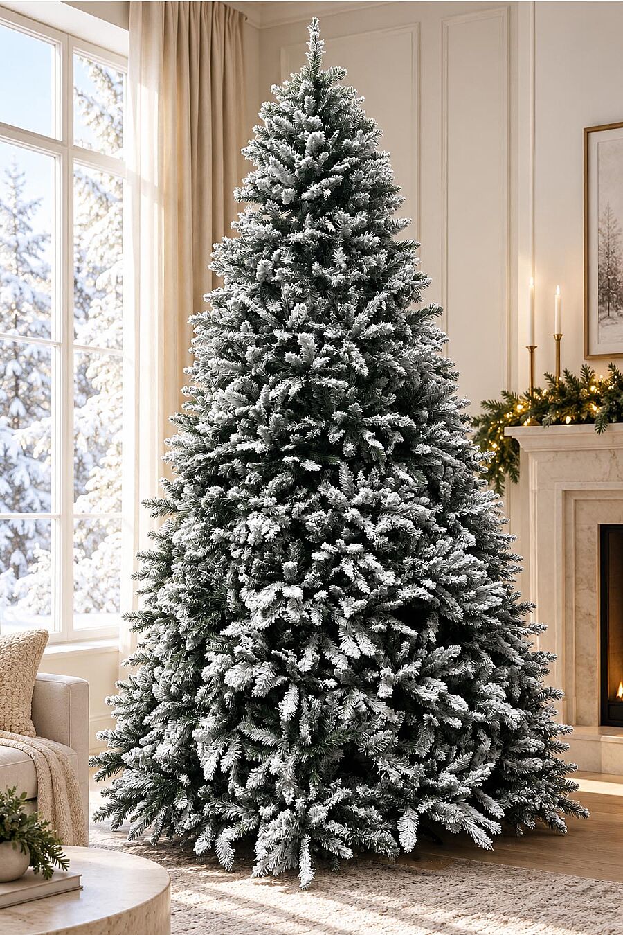 Yılbaşı İthal Premium Karlı Çam Ağacı 270 cm 2817 Dal (4000T) - 4