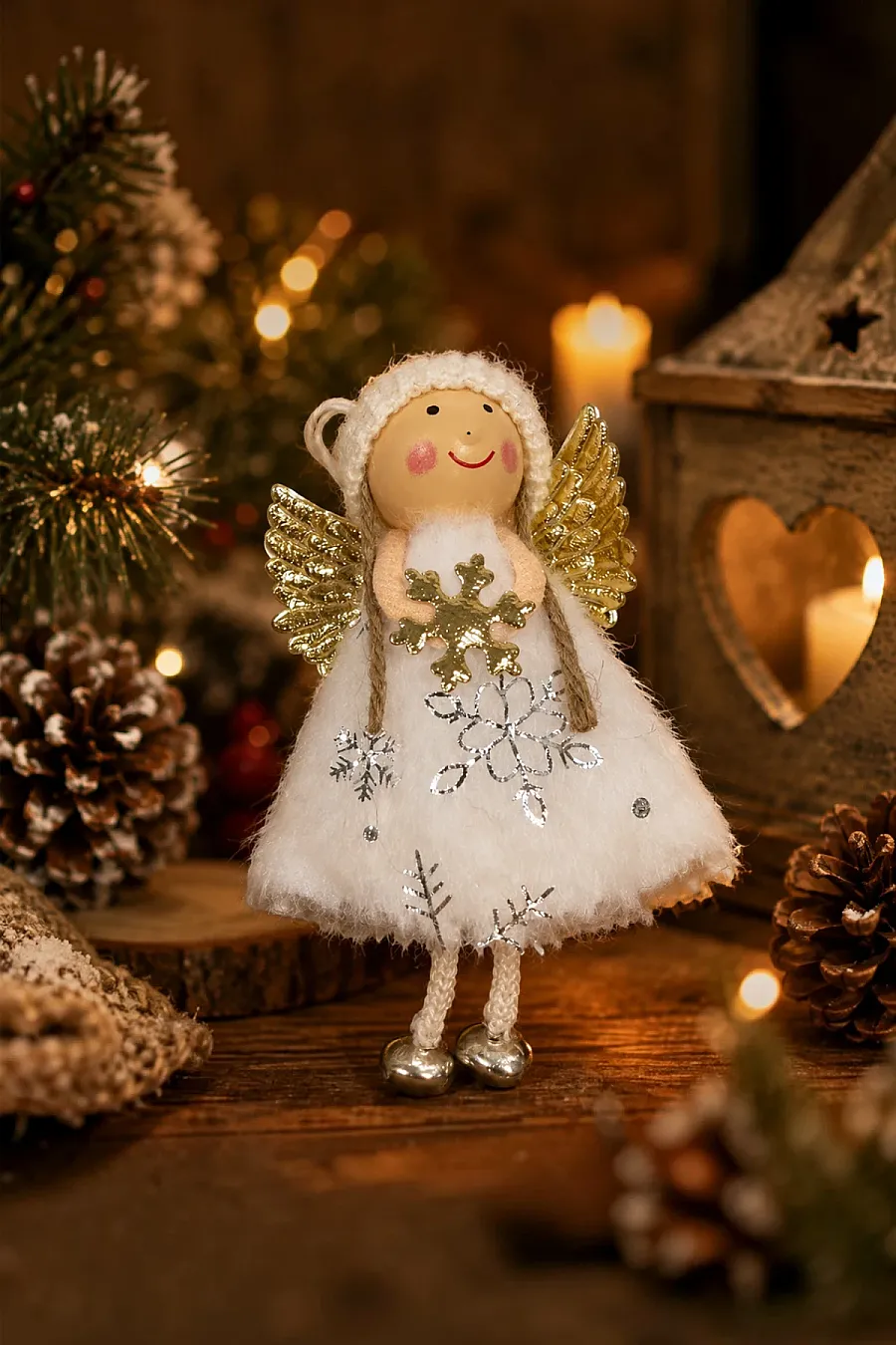 Yılbaşı Kar Meleği Gold Kar Taneli 13 cm - 3