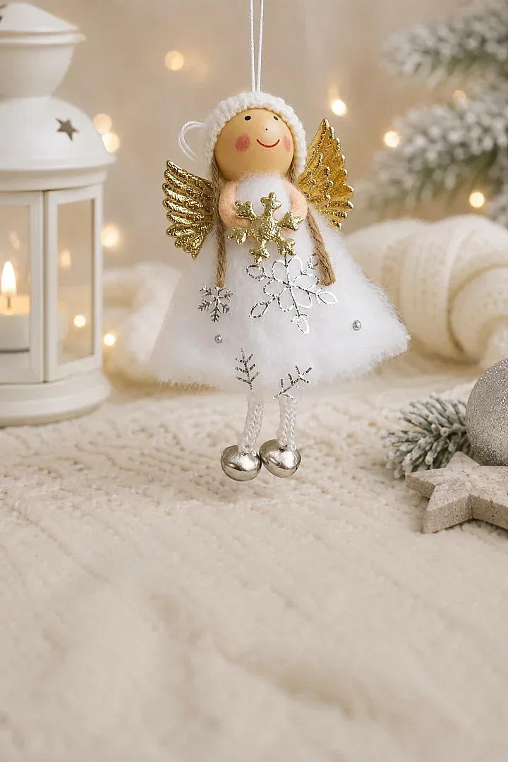 Yılbaşı Kar Meleği Gold Kar Taneli 13 cm - 4