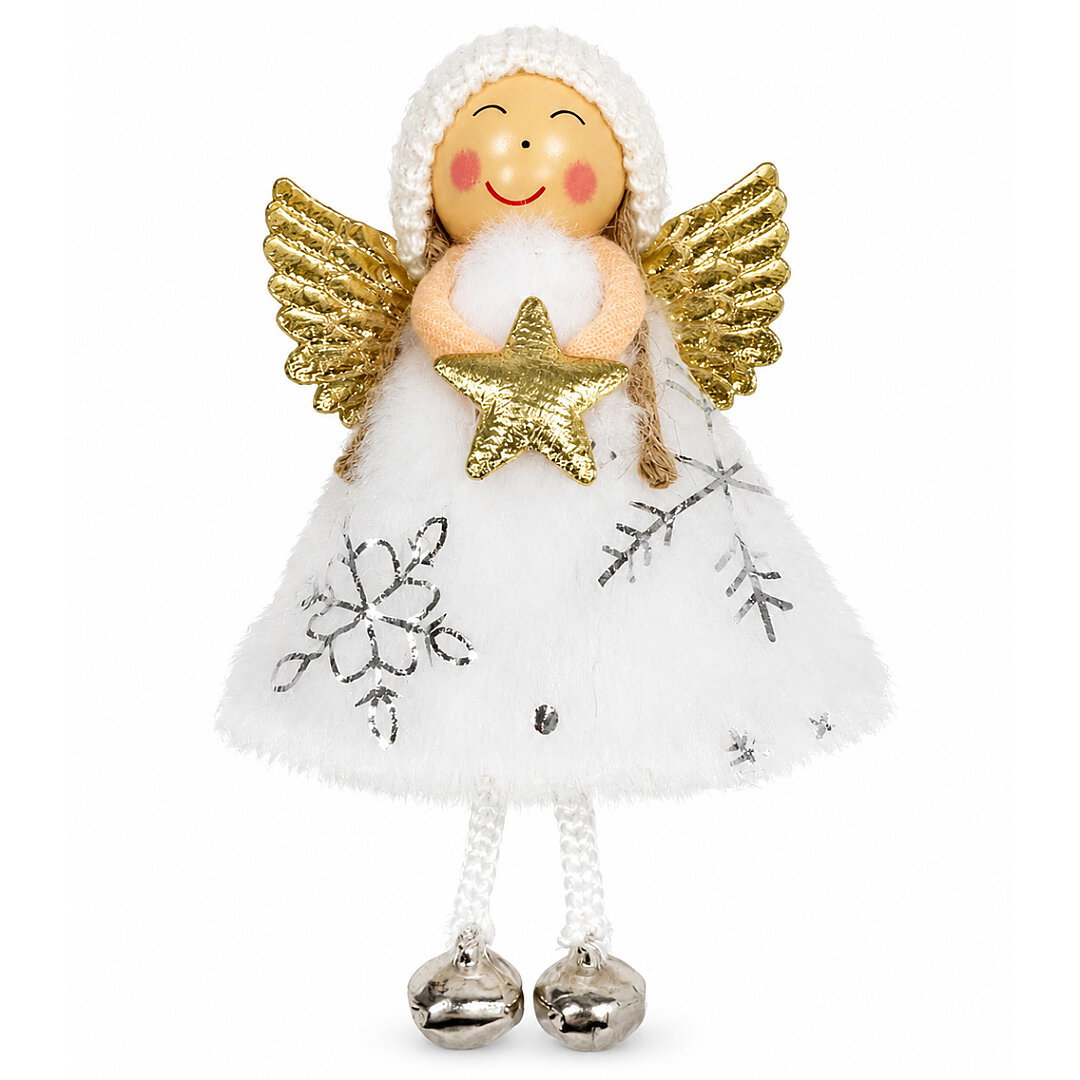 Yılbaşı Kar Meleği Gold Yıldız Desenli 13 cm - 2