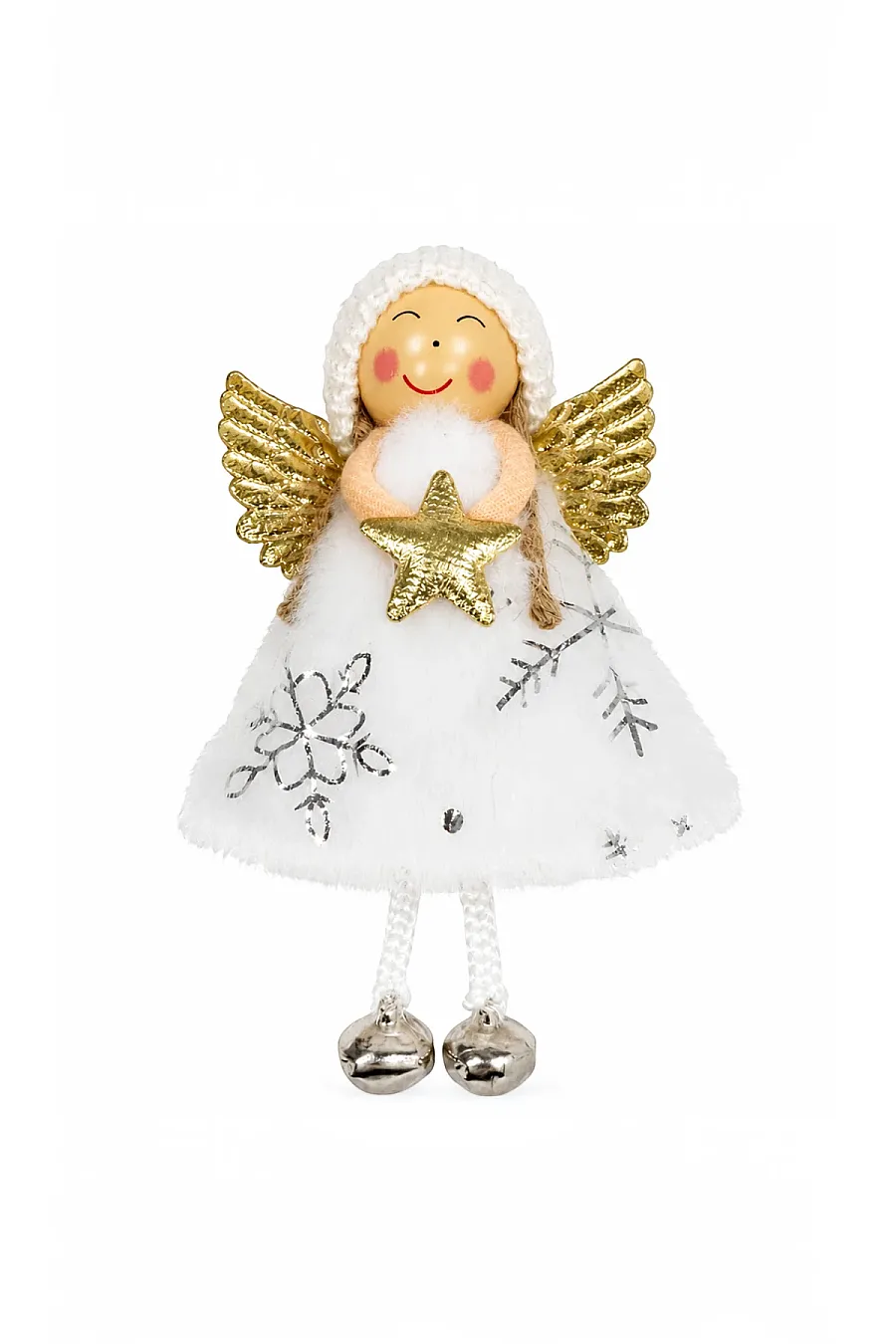 Yılbaşı Kar Meleği Gold Yıldız Desenli 13 cm - 2