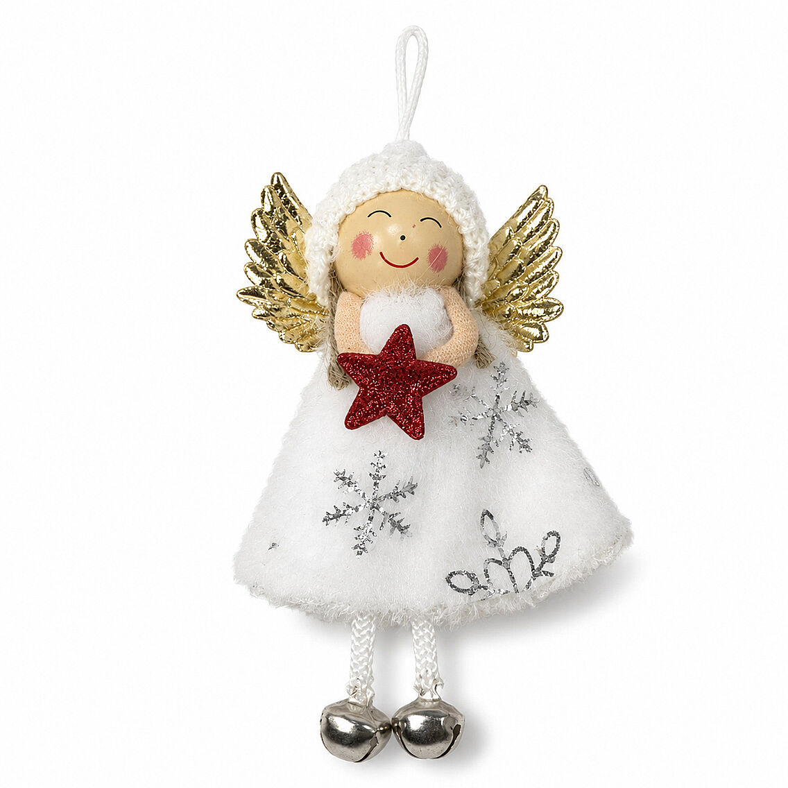 Yılbaşı Kar Meleği Kırmızı Yıldız Desenli 13 cm - 2