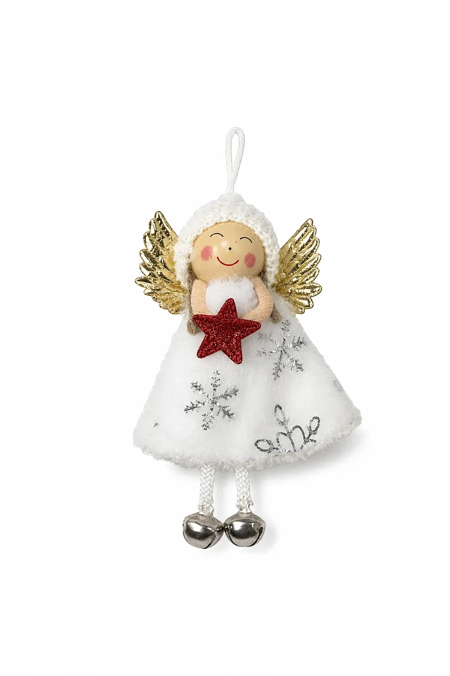 Yılbaşı Kar Meleği Kırmızı Yıldız Desenli 13 cm - 2