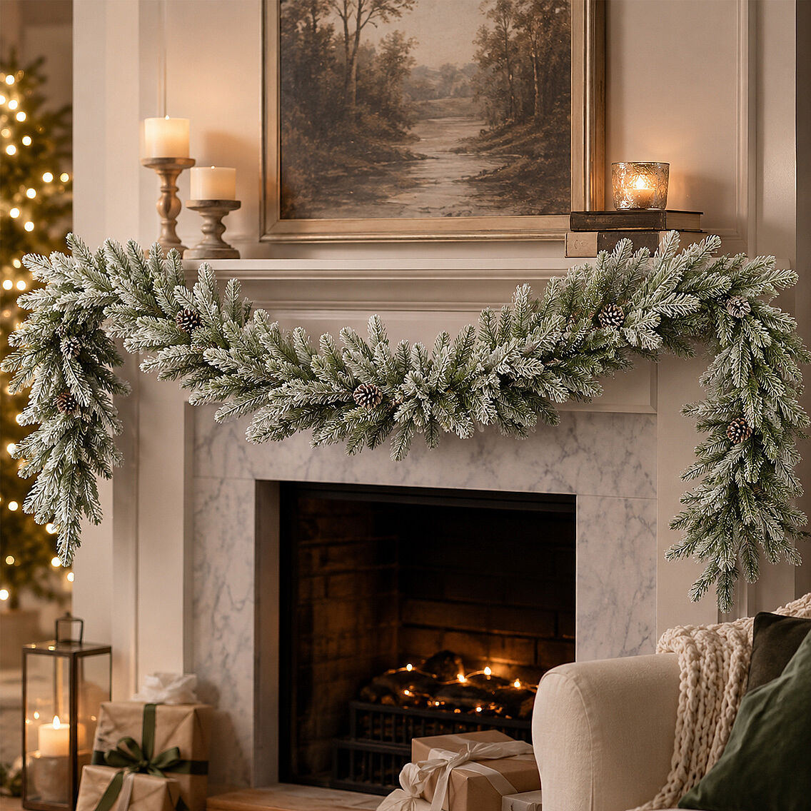 Yılbaşı Karlı Garland 2 m İthal - 1