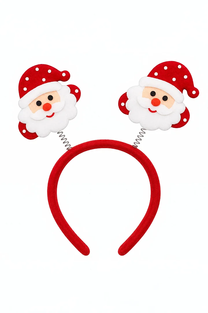 Yılbaşı Tacı Kırmızı Noel Baba Yeni Yıl Taçı Sallanan Taç Unisex Taç - 2