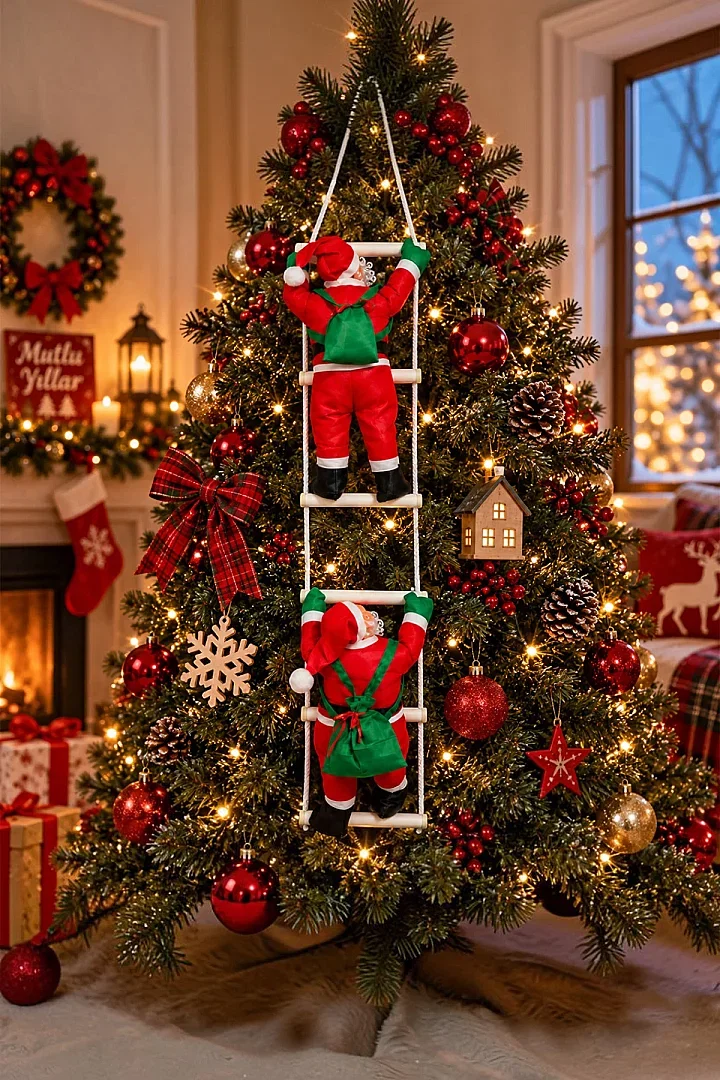 Yılbaşı Tırmanan Noel Baba 125 cm 2'li 