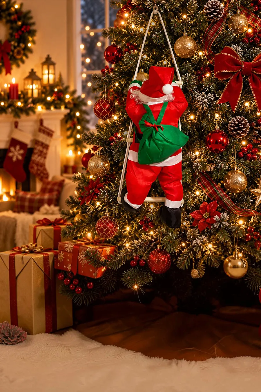 Yılbaşı Tırmanan Noel Baba 60 cm - 1