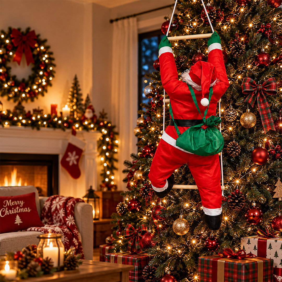 Yılbaşı Tırmanan Noel Baba 90 cm - 1