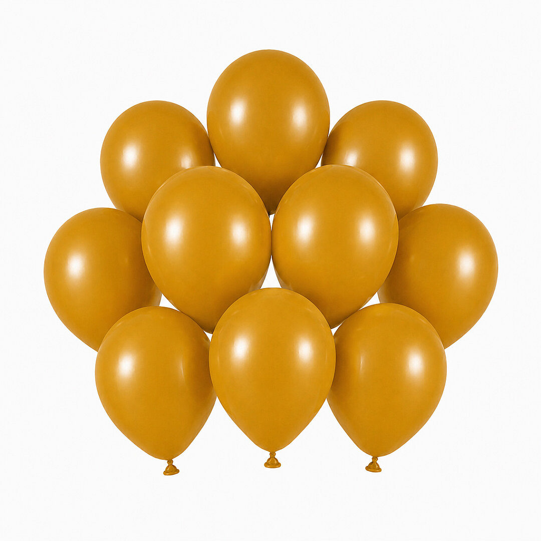 Zerdeçal Renk Lateks Retro Balon (13 cm) - 10 Adet - 1