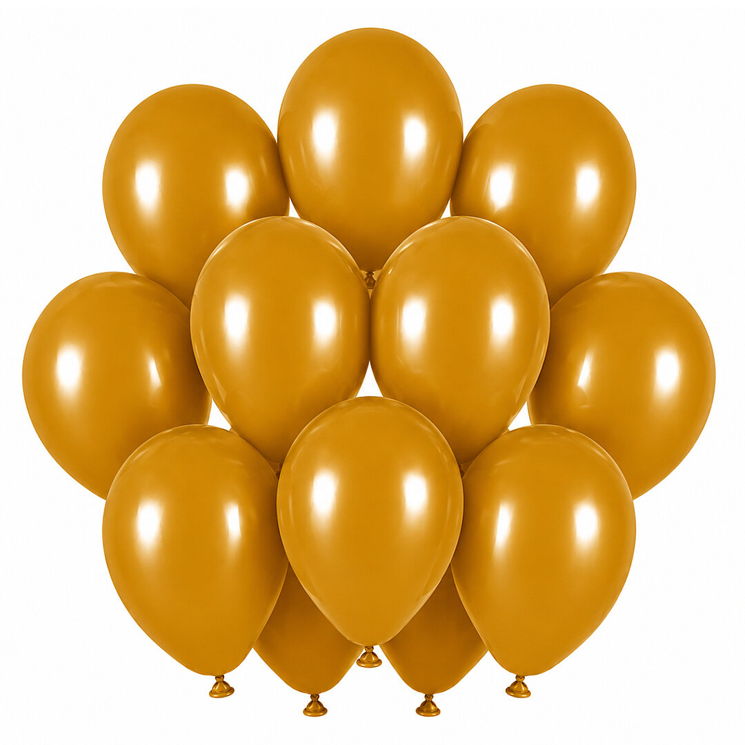 Zerdeçal Renk Lateks Retro Balon (30 cm) - 12 Adet - Beysüs