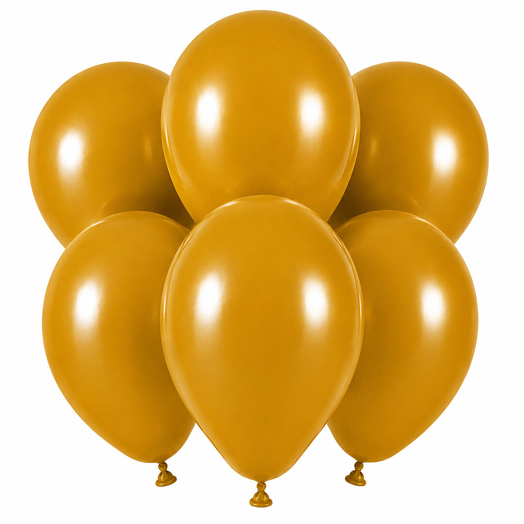 Zerdeçal Renk Lateks Retro Balon (30 cm) - 6 Adet - 1