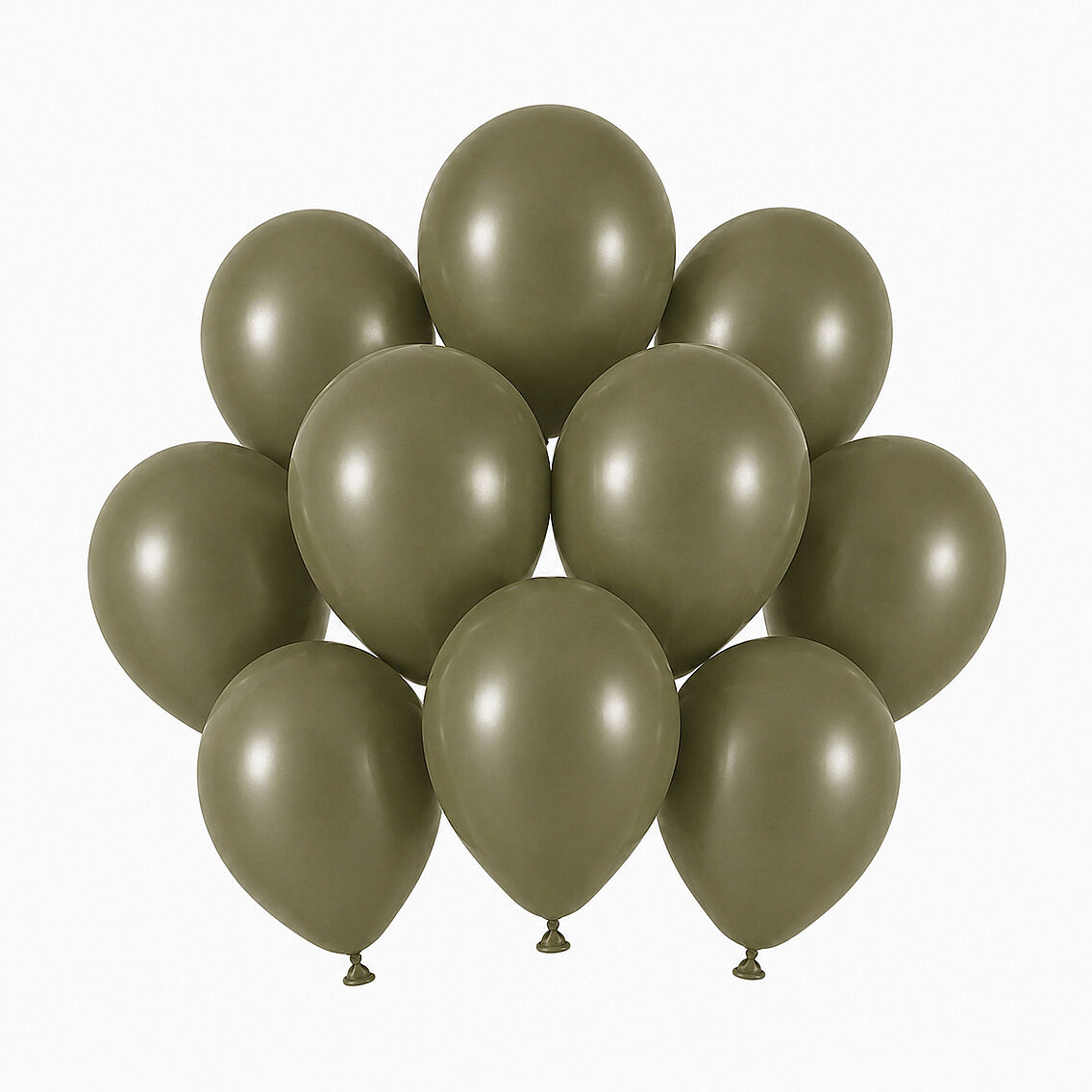 Zeytin Renk Lateks Retro Balon (13 cm) - 10 Adet - 1