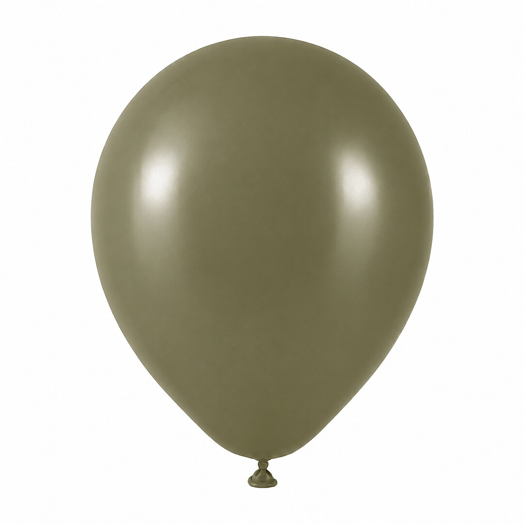 Zeytin Renk Lateks Retro Balon (13 cm) - 10 Adet - 2