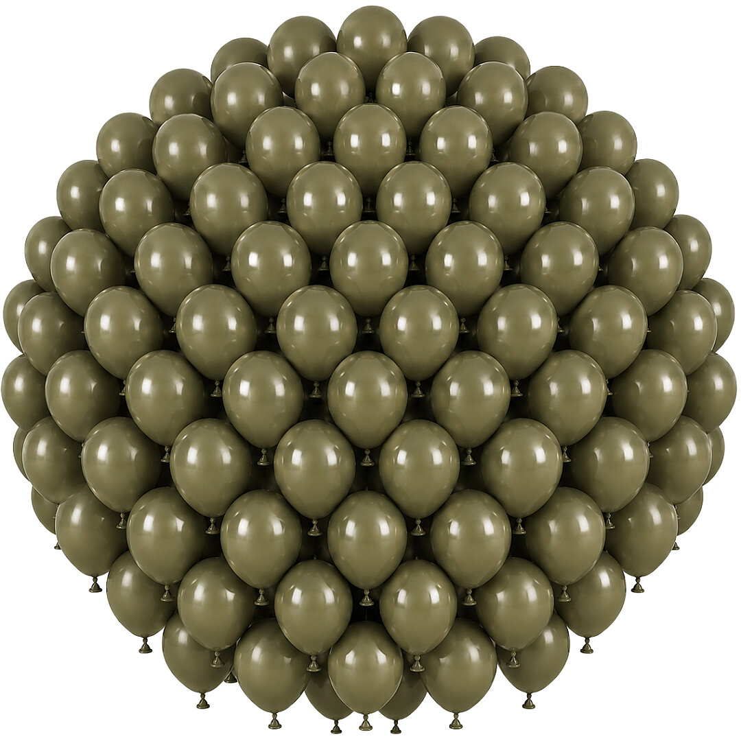 Zeytin Renk Lateks Retro Balon (30 cm) - 100 Adet - Beysüs