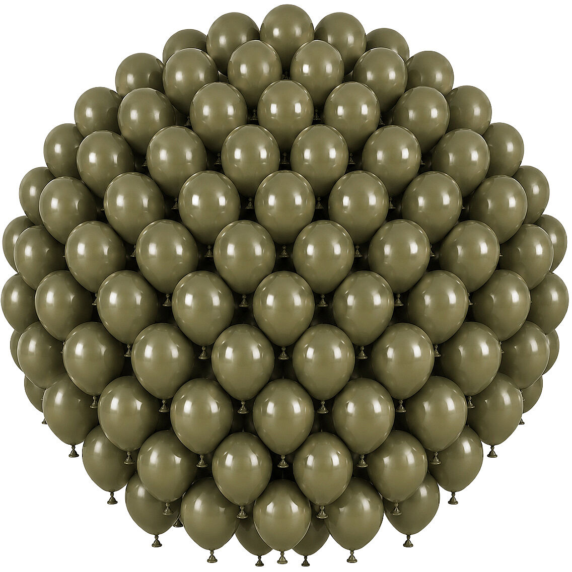 Zeytin Renk Lateks Retro Balon (30 cm) - 100 Adet - 1