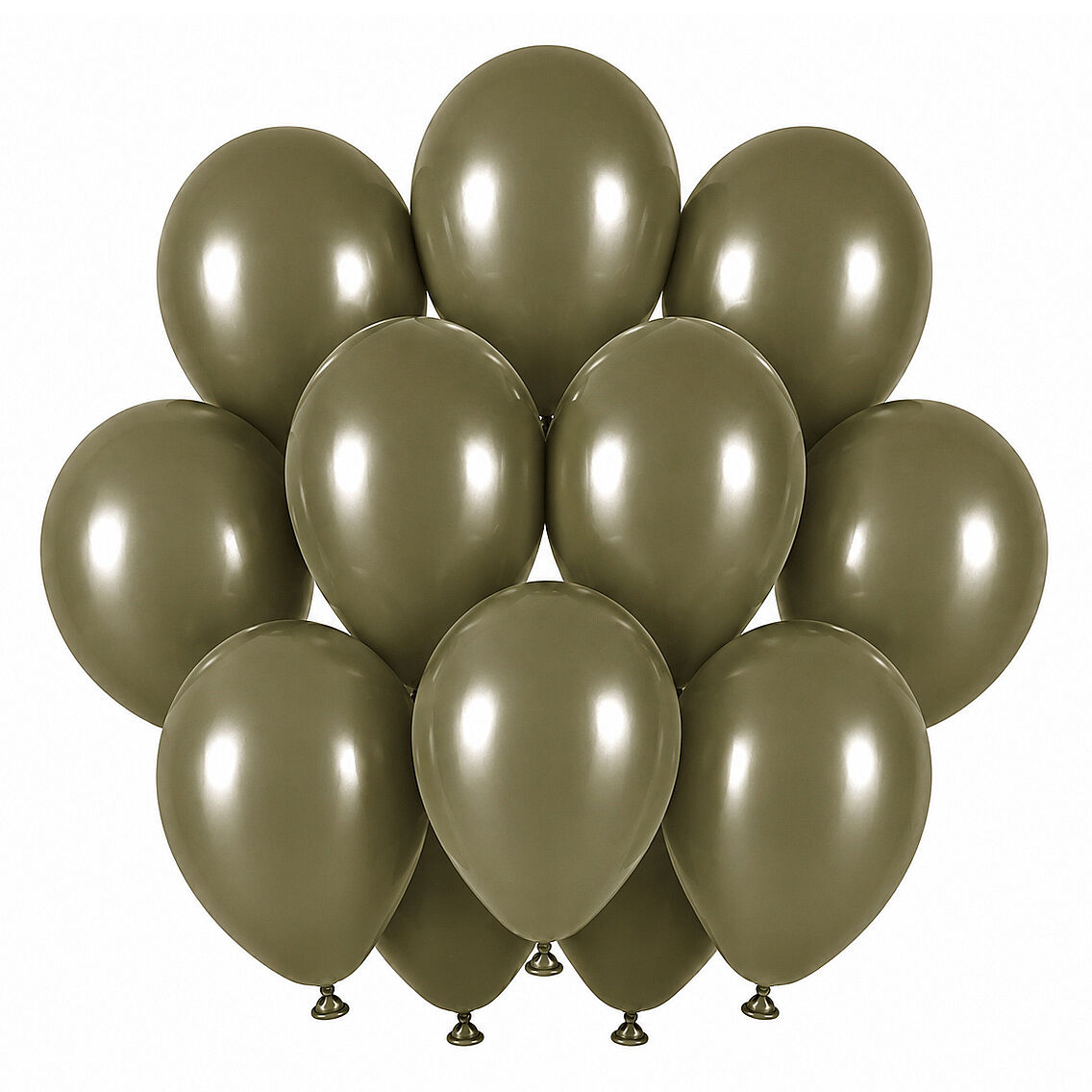 Zeytin Renk Lateks Retro Balon (30 cm) - 12 Adet - 1