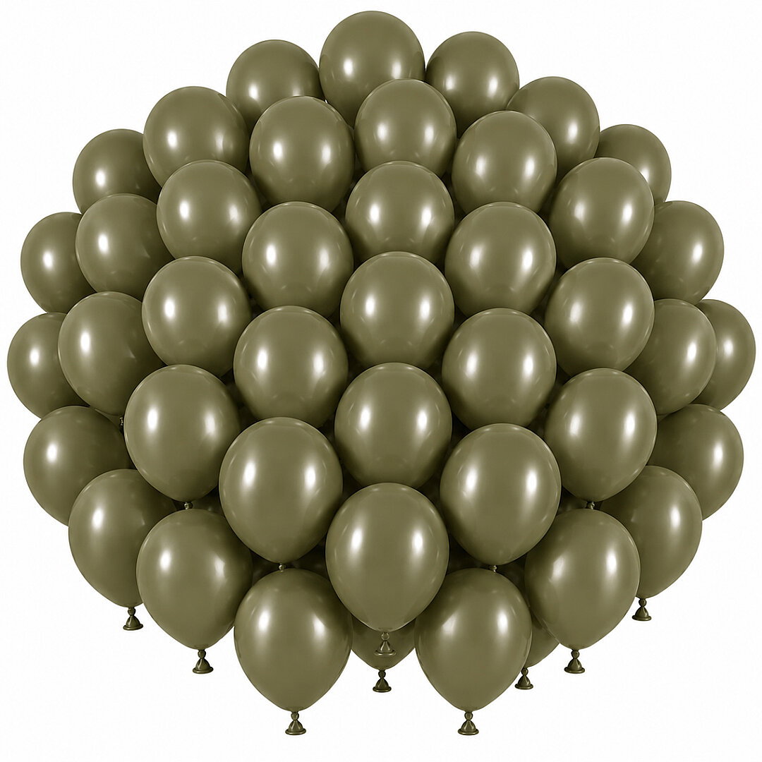 Zeytin Renk Lateks Retro Balon (30 cm) - 50 Adet - Beysüs