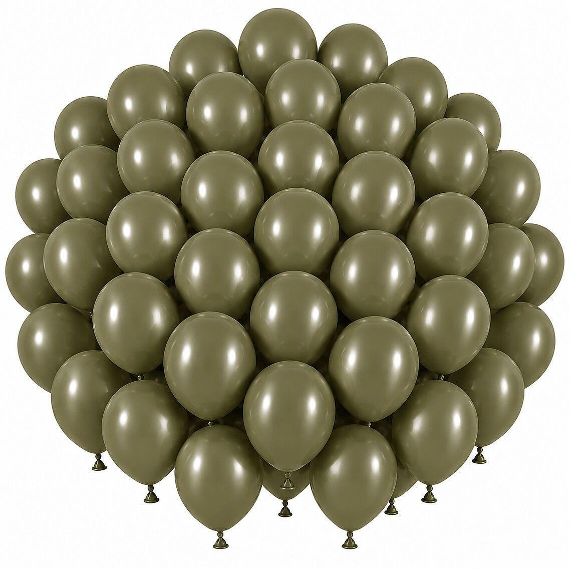 Zeytin Renk Lateks Retro Balon (30 cm) - 50 Adet - 1