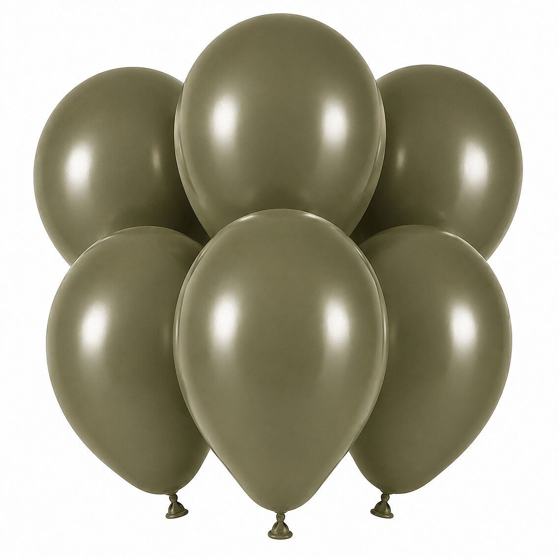 Zeytin Renk Lateks Retro Balon (30 cm) - 6 Adet - 1