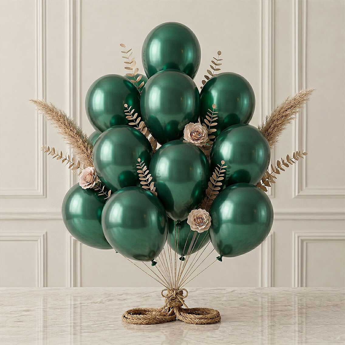 Zümrüt Yeşil Renk Lateks Metalik Balon (30 cm) - 12 Adet - 1