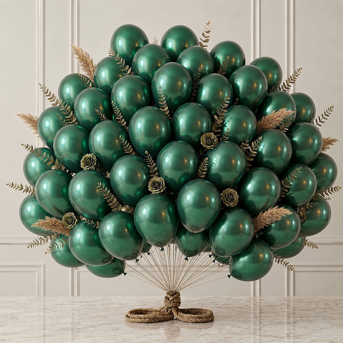 Zümrüt Yeşil Renk Lateks Metalik Balon (30 cm) - 50 Adet - 1