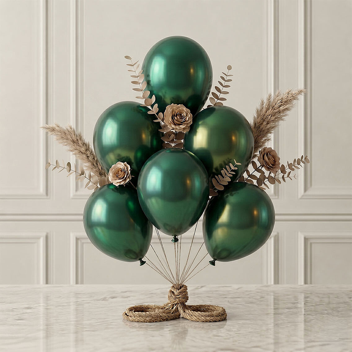Zümrüt Yeşil Renk Lateks Metalik Balon (30 cm) - 6 Adet - 1